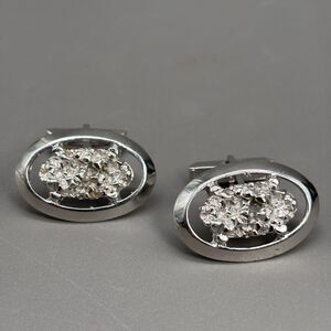 Vintage Sterling Silver Nugget Cufflinks Oval Mid Century Mens Jewelry 20 grams